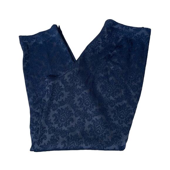 Chico's Design pants pull on textured SZ 2 black paisley print MD straight leg - Picture 2 of 8